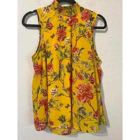 Midnight Sky Sz XL Brightly Colored Yellow Mock Neck Sleeveless - Picture 2 of 6